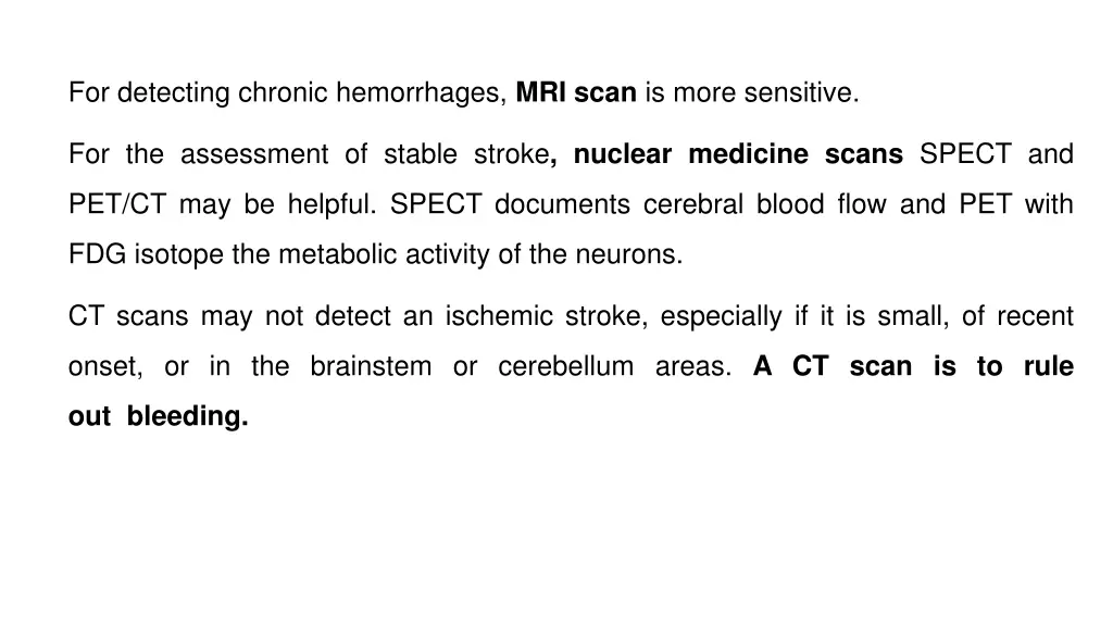 for detecting chronic hemorrhages mri scan