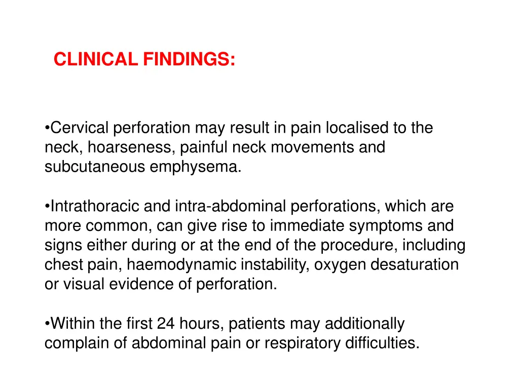 clinical findings