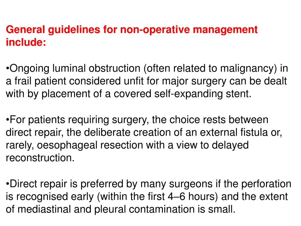 general guidelines for non operative management 1