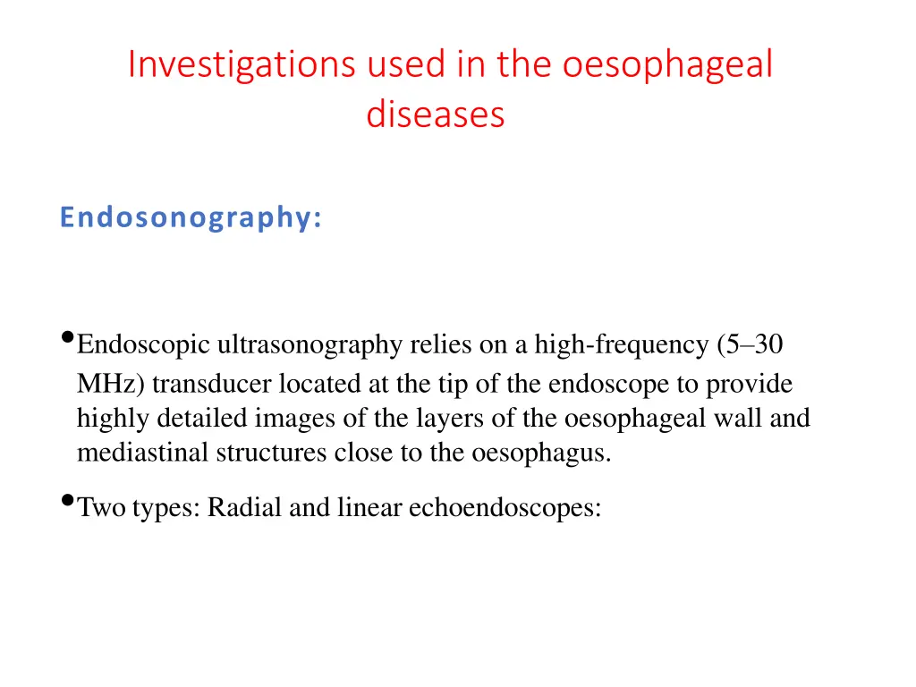 investigations used in the oesophageal diseases 2