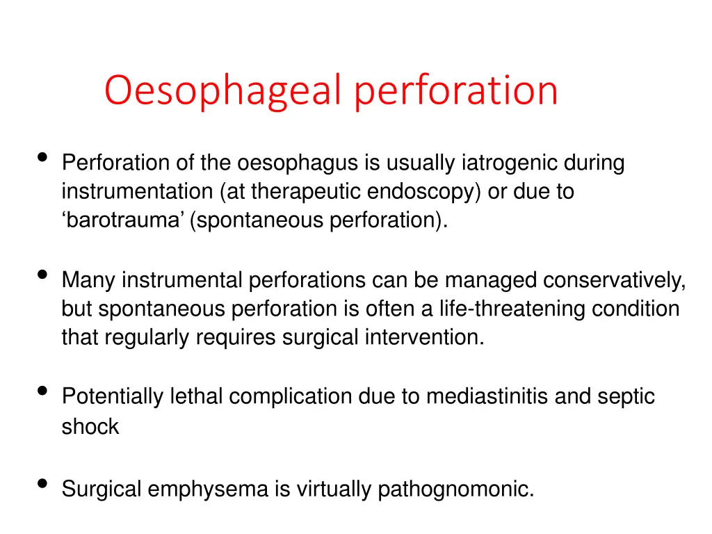 oesophageal perforation