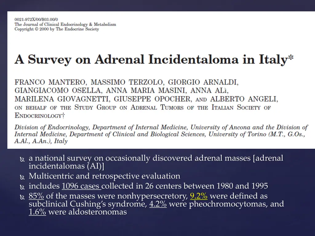 a national survey on occasionally discovered