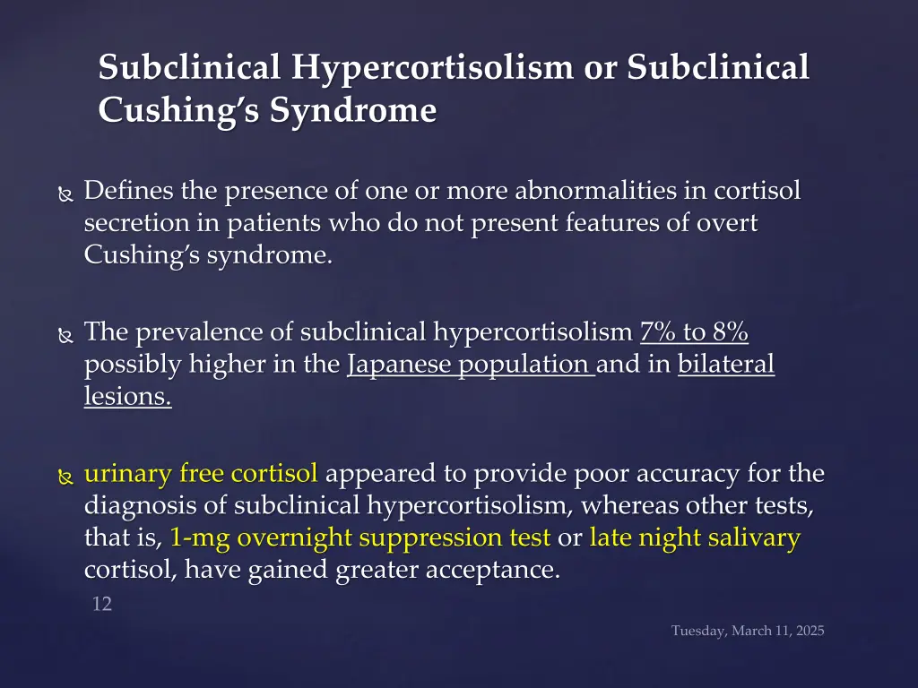 subclinical hypercortisolism or subclinical