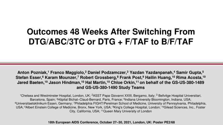 outcomes 48 weeks after switching from