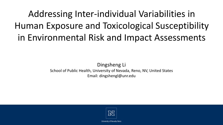 addressing inter individual variabilities