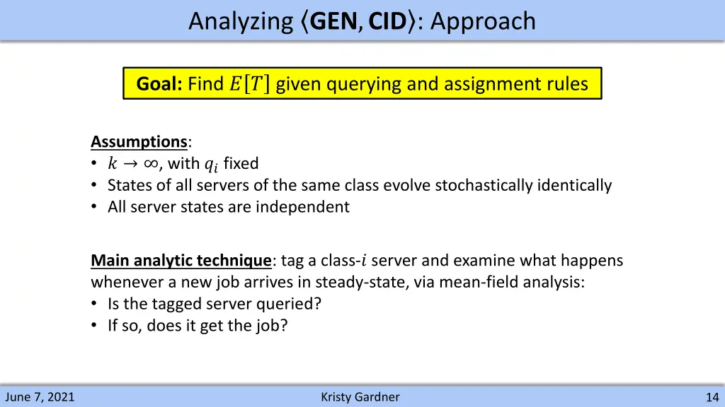 analyzing gen cid approach