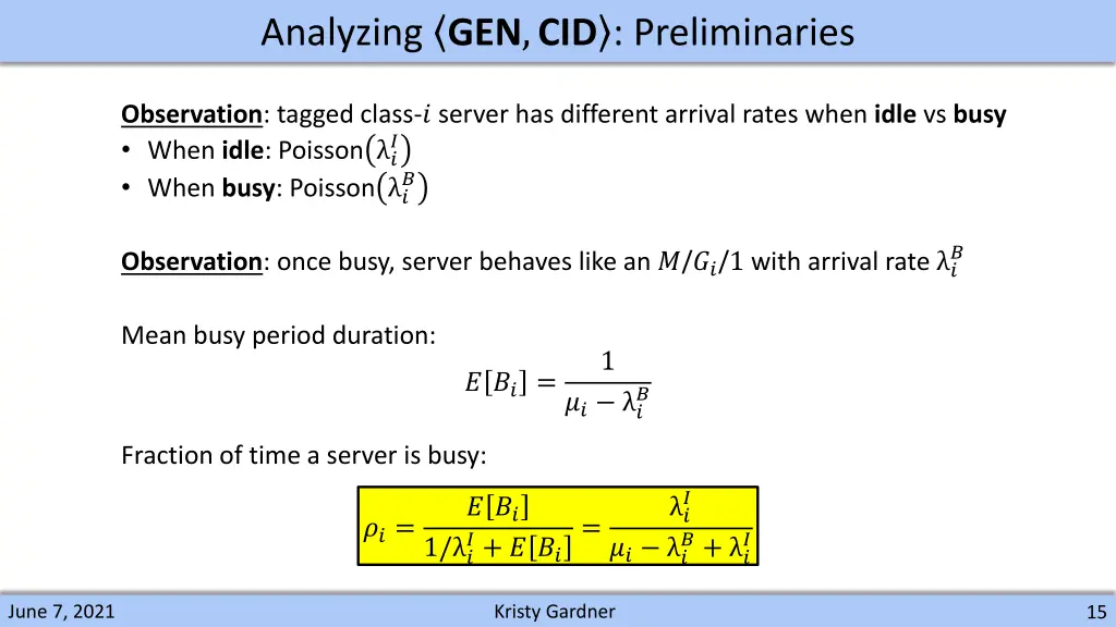 analyzing gen cid preliminaries