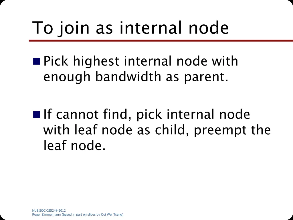 to join as internal node
