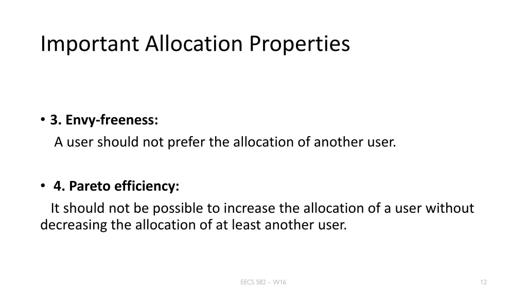 important allocation properties 1