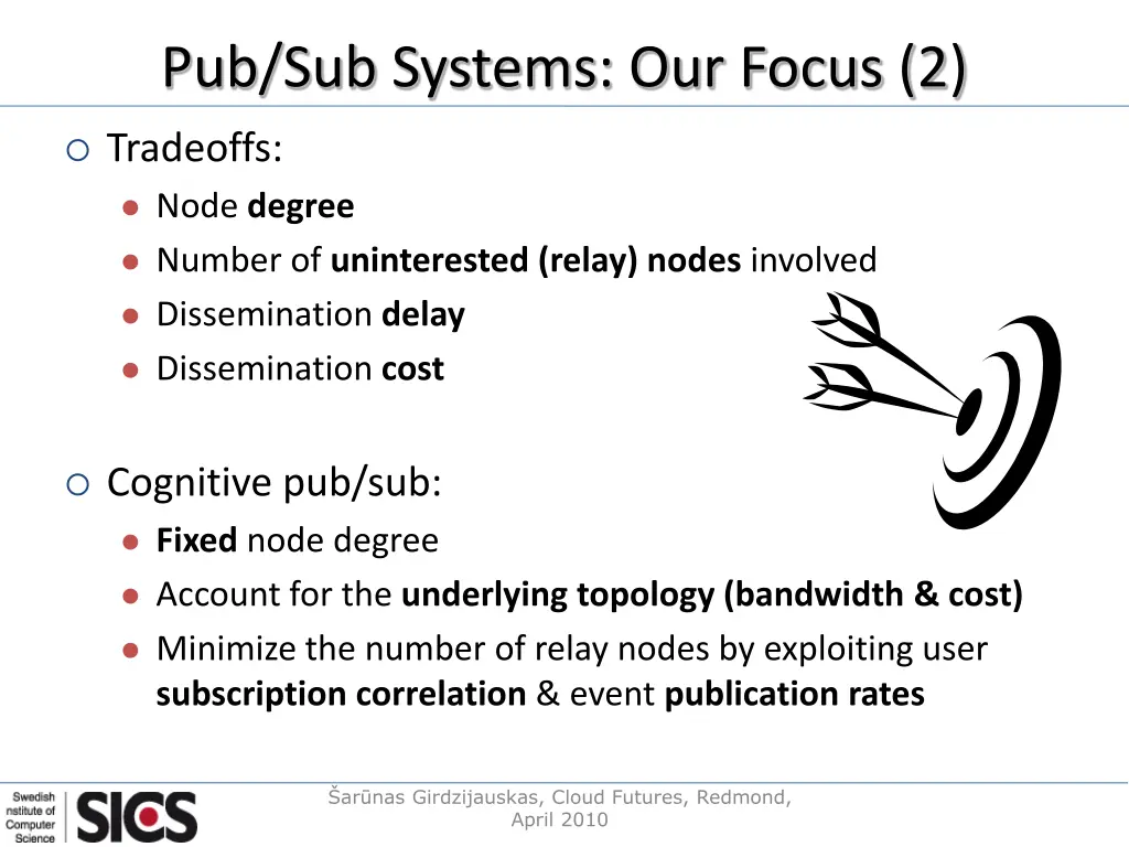 pub sub systems our focus 2