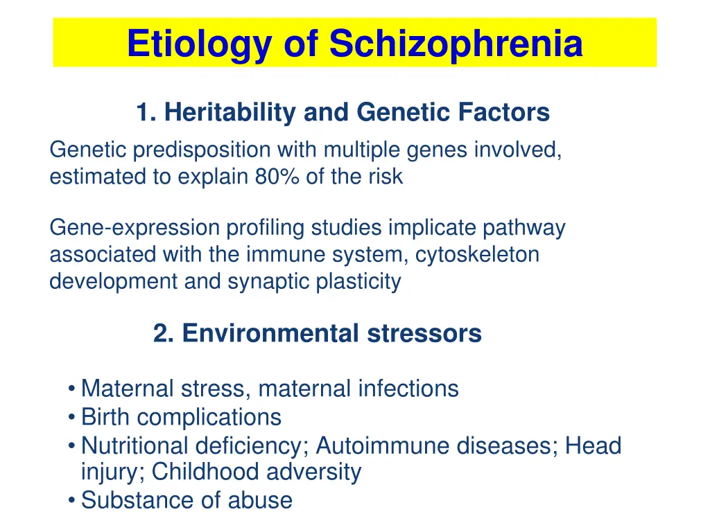 etiology of schizophrenia
