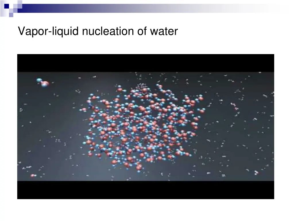 vapor liquid nucleation of water