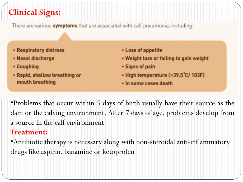 clinical signs