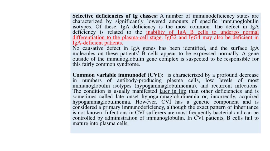 selective deficiencies of ig classes a number
