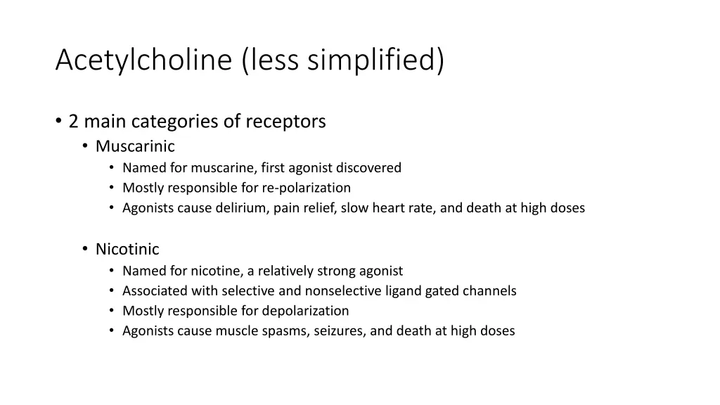acetylcholine less simplified