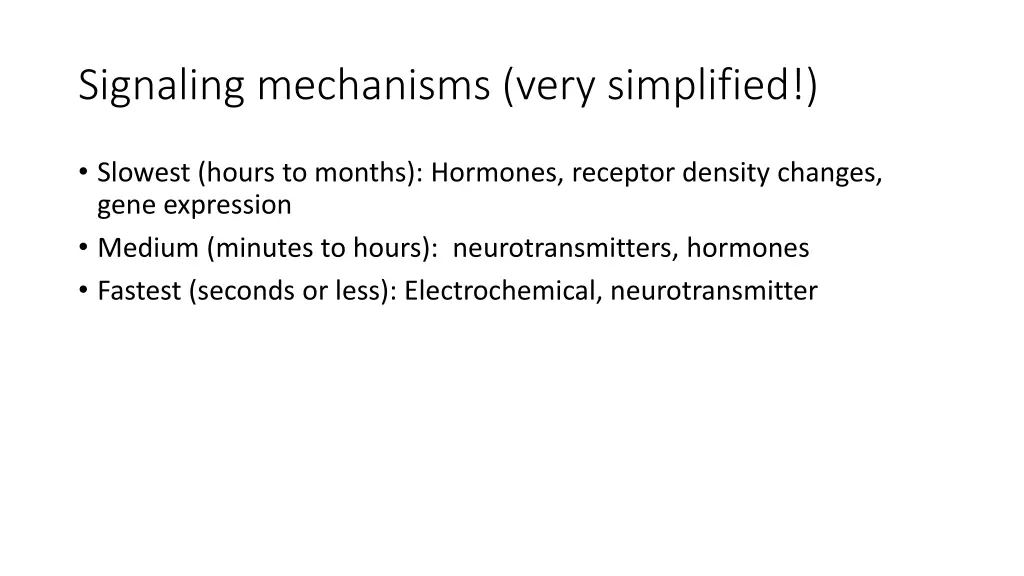 signaling mechanisms very simplified