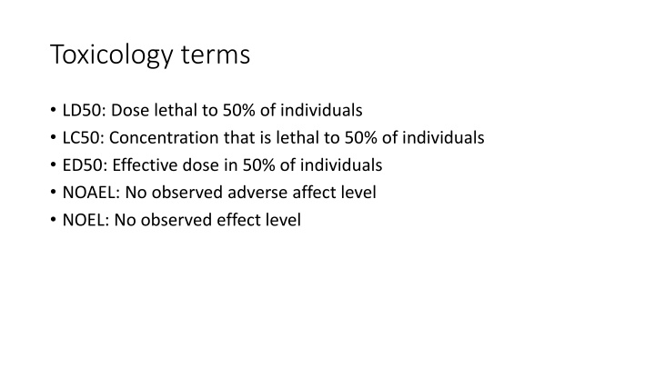 toxicology terms