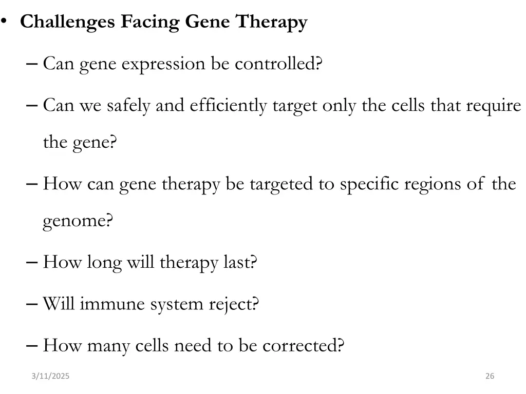 challenges facing gene therapy 1
