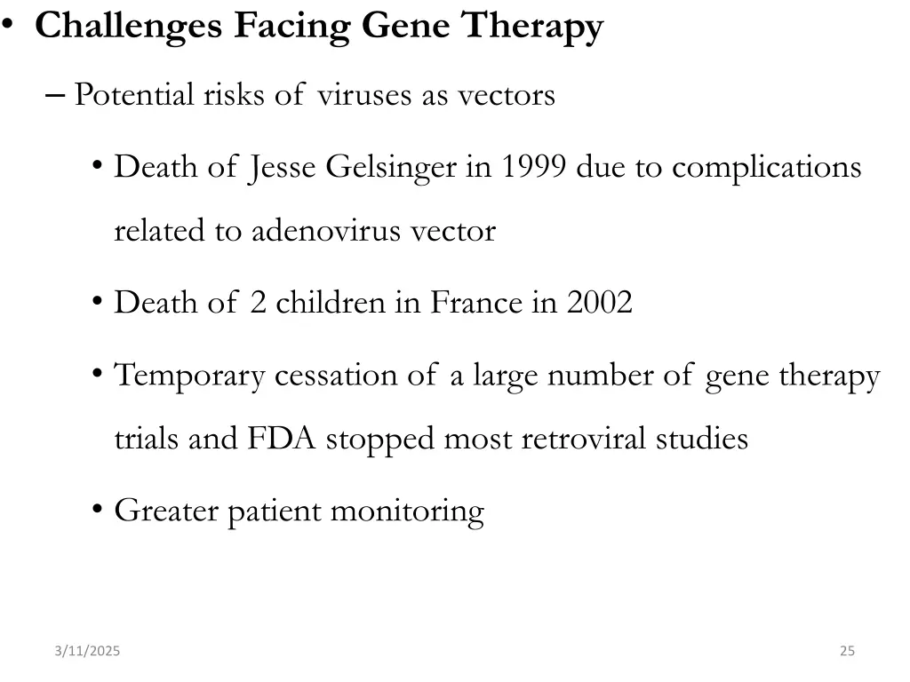 challenges facing gene therapy
