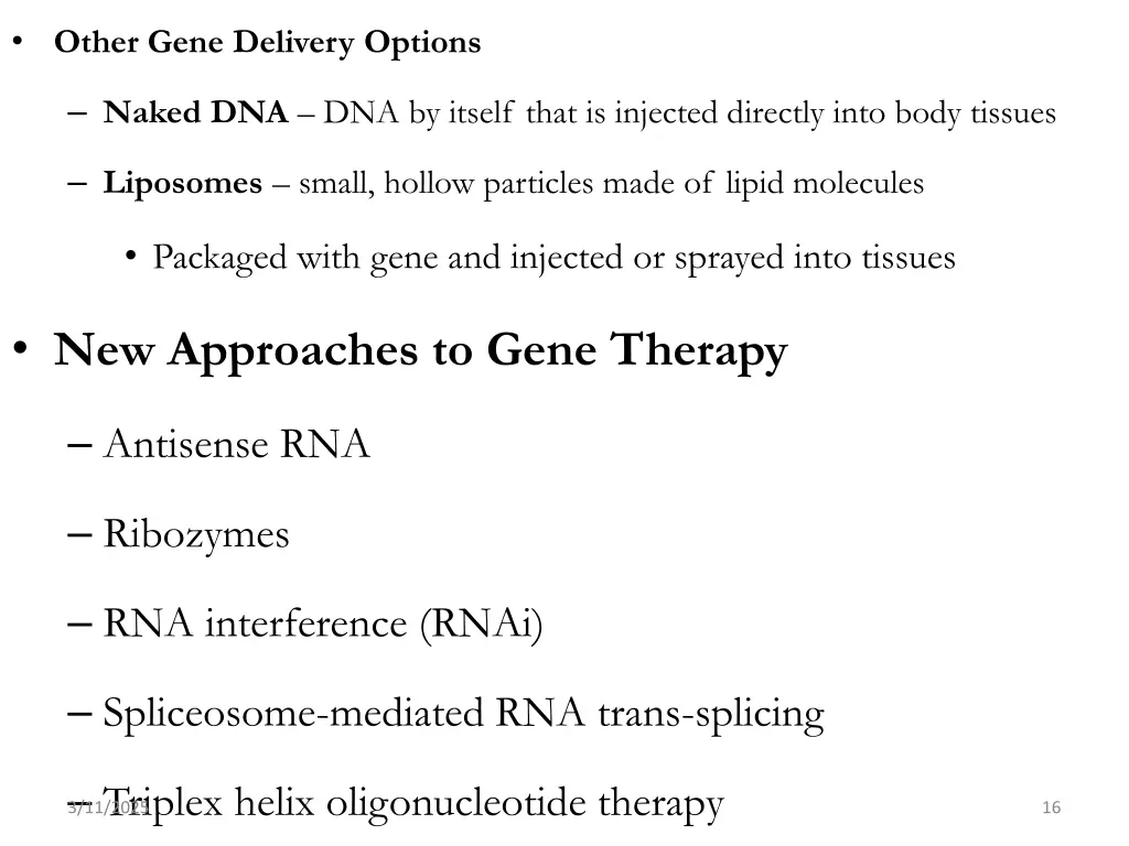 other gene delivery options