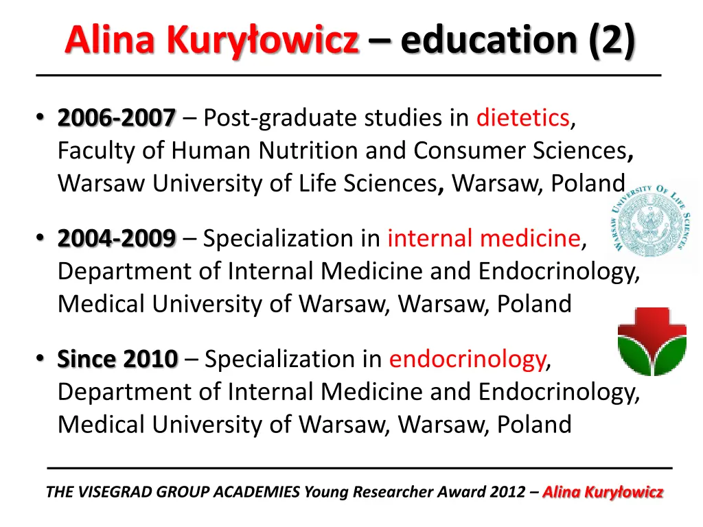 alina kury owicz education 2
