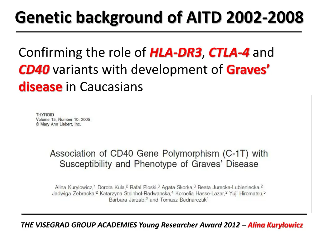 genetic background of aitd 2002 2008 1