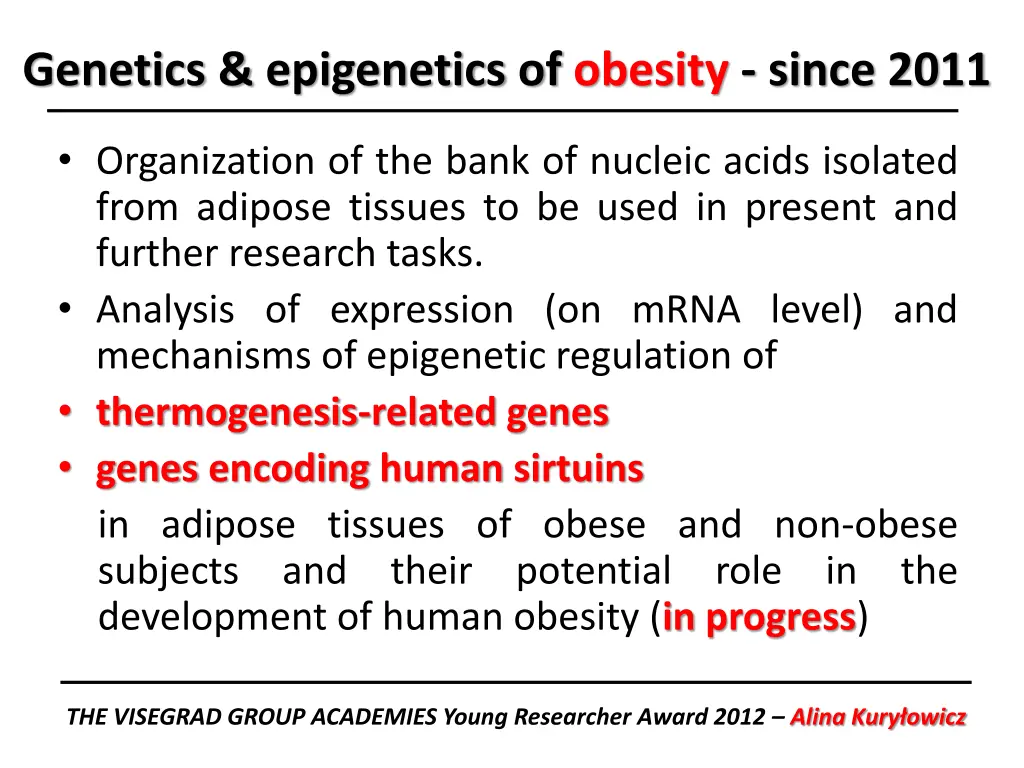 genetics epigenetics of obesity since 2011