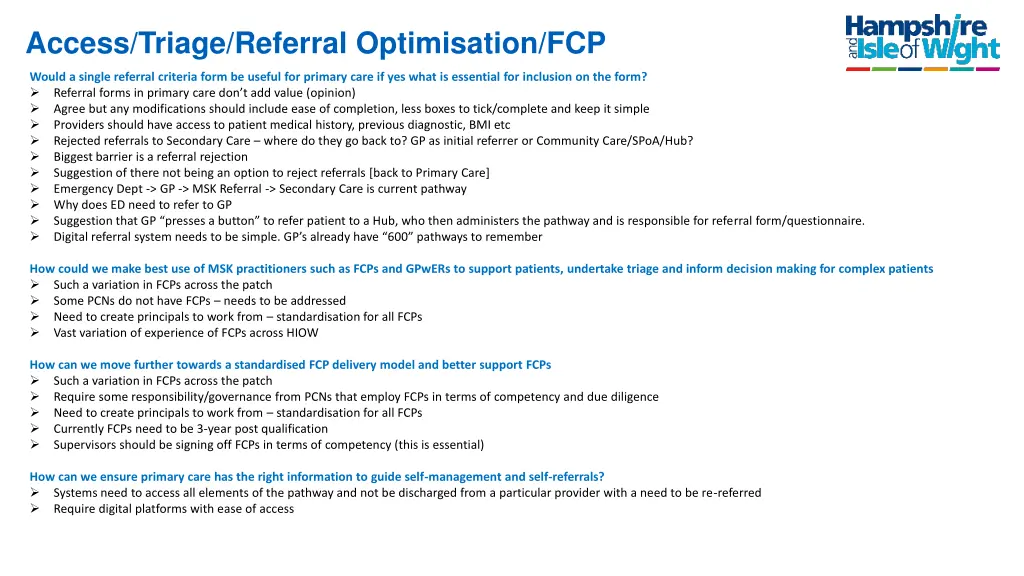 access triage referral optimisation fcp 1