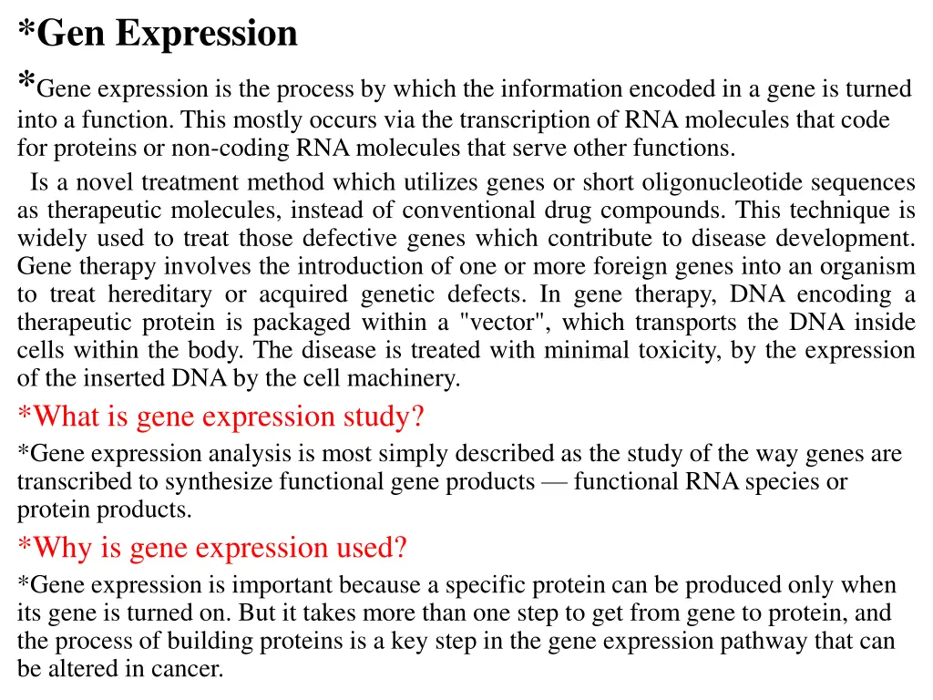 gen expression gene expression is the process