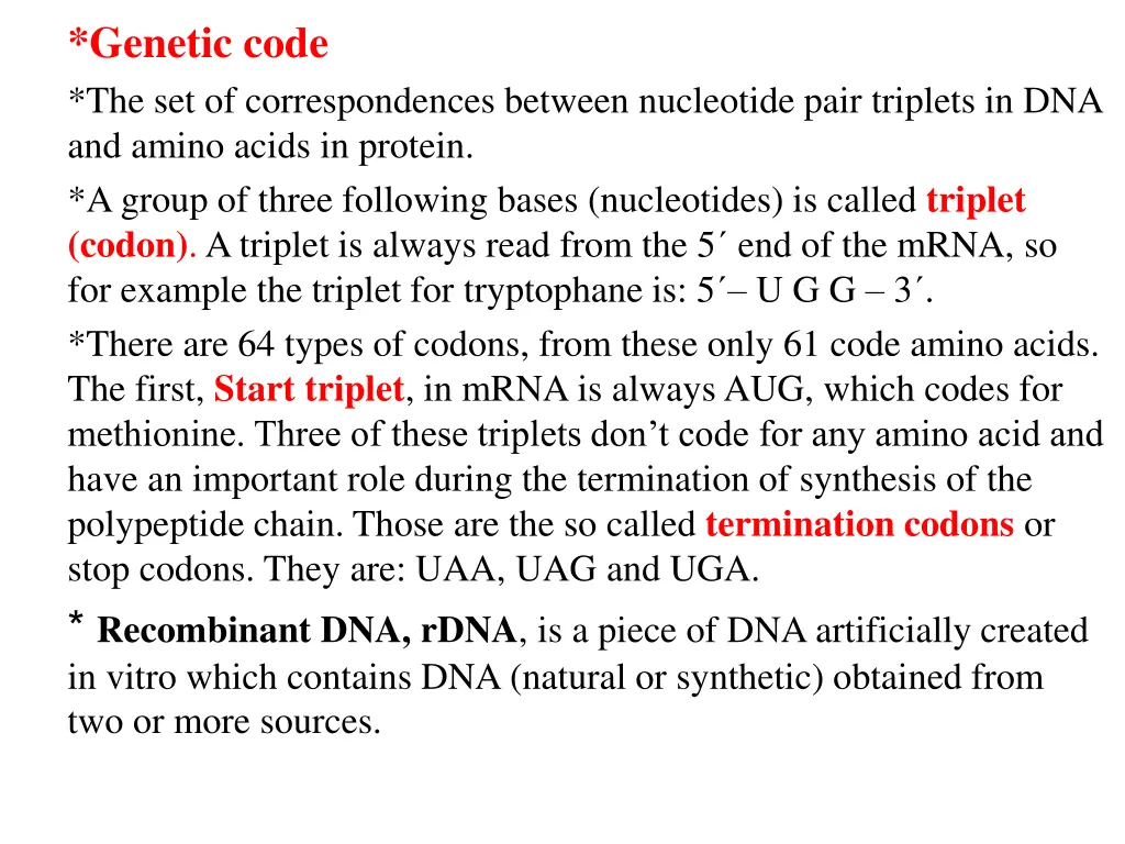 genetic code the set of correspondences between