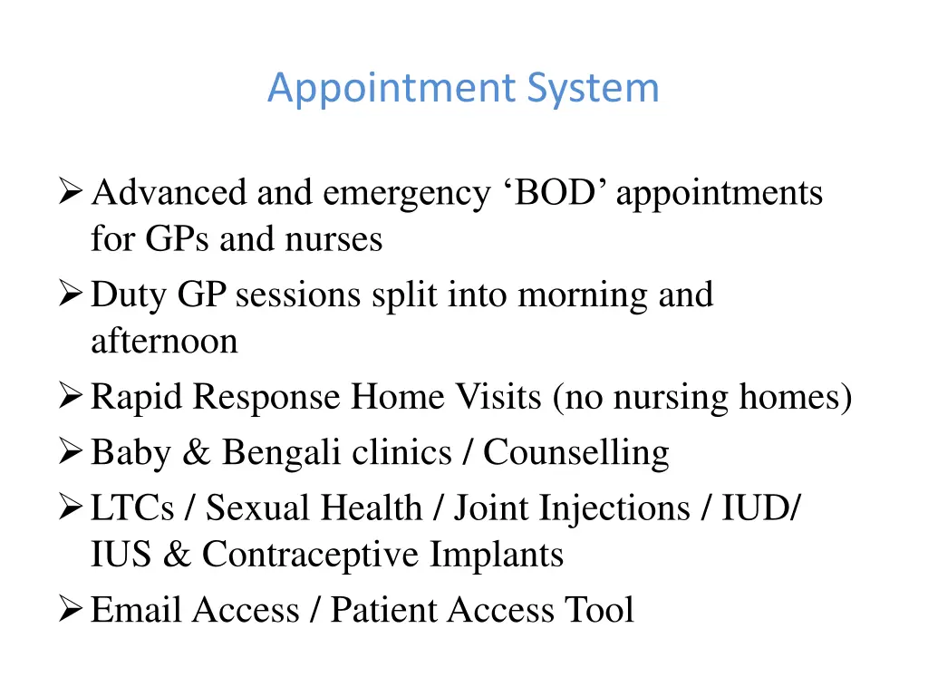 appointment system
