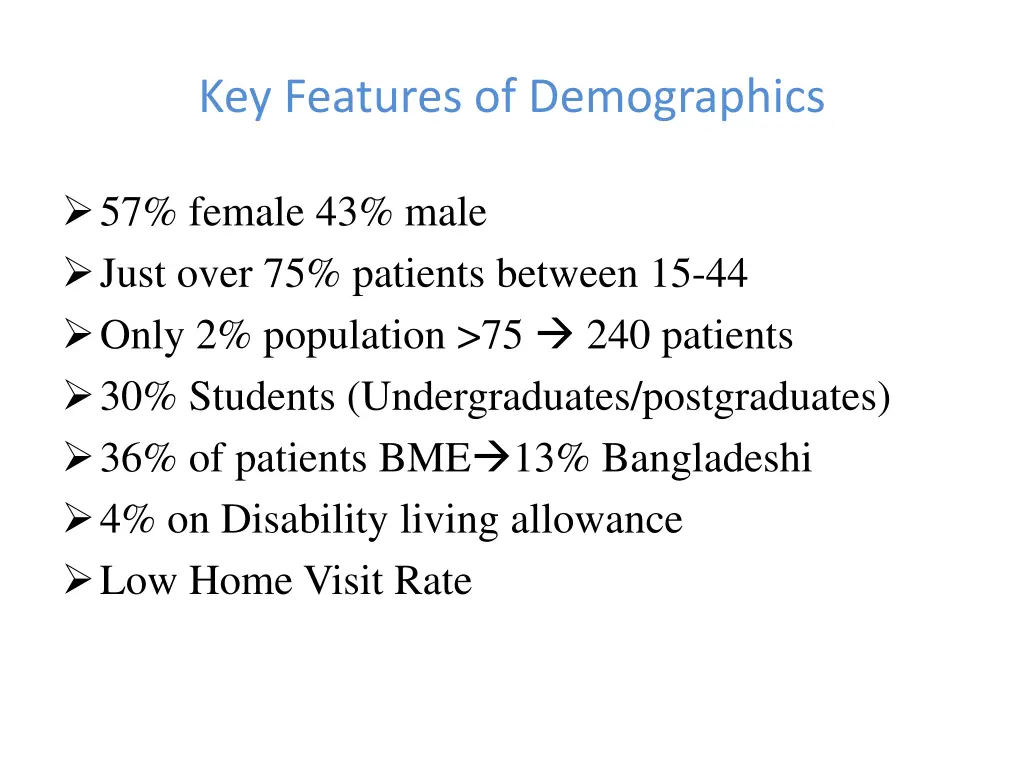 key features of demographics