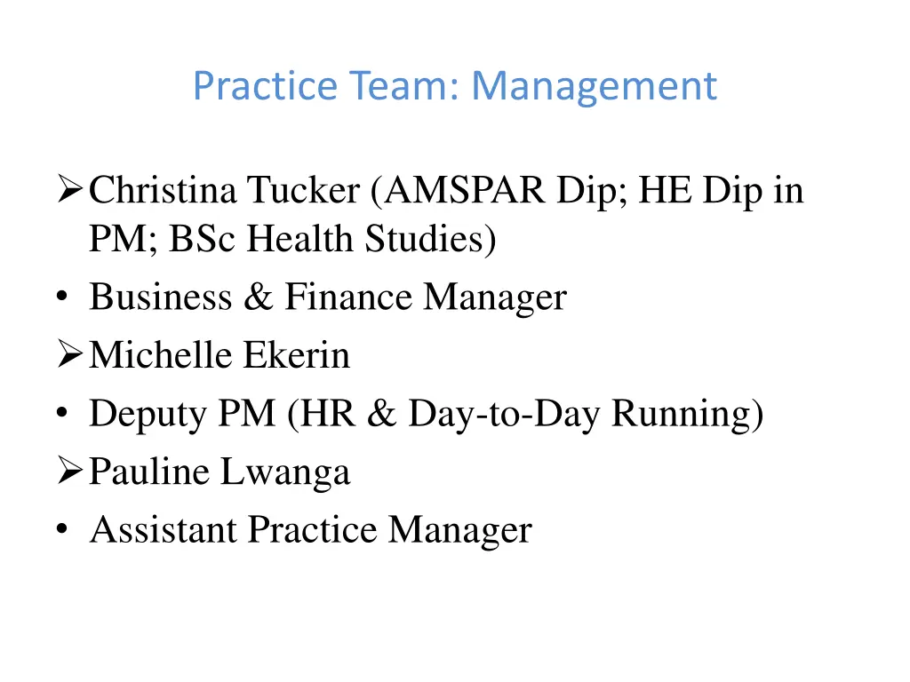 practice team management