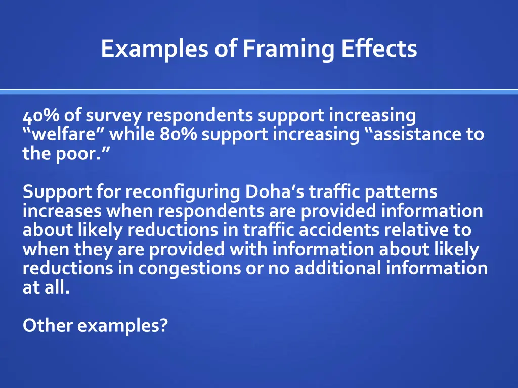 examples of framing effects