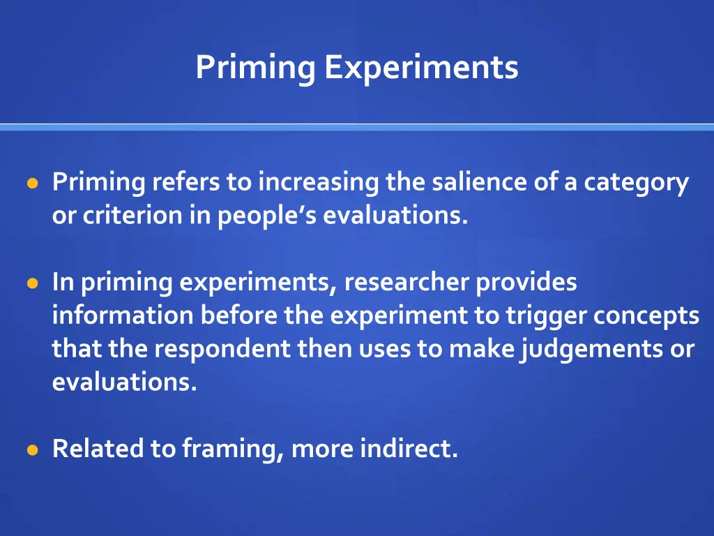 priming experiments