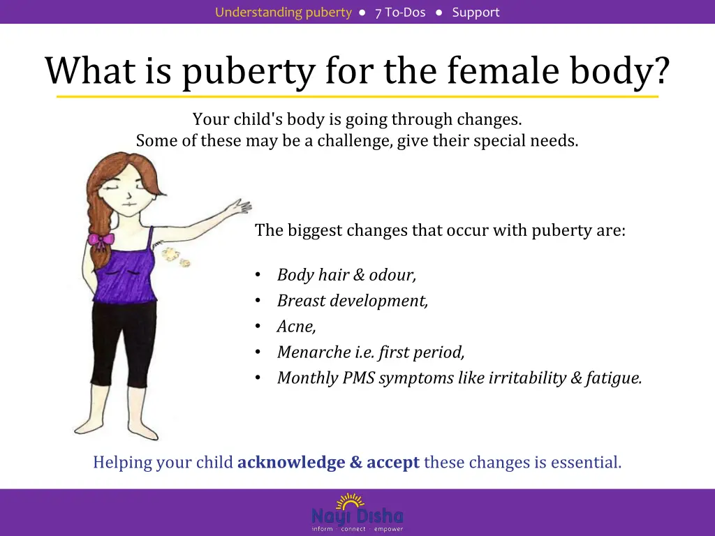 understanding puberty 7 to dos support
