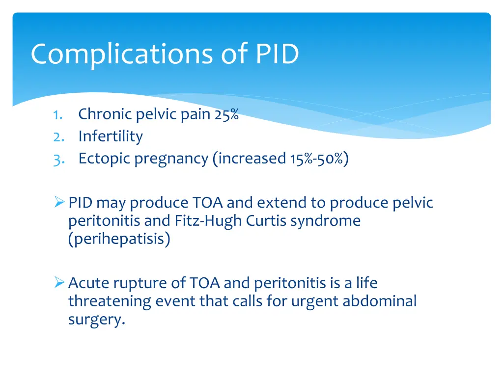 complications of pid
