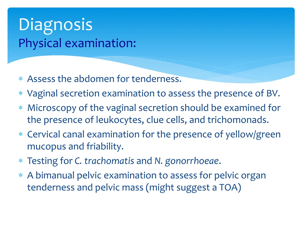diagnosis physical examination