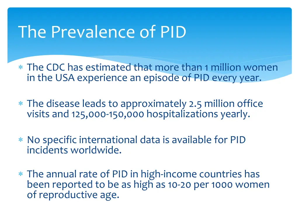 the prevalence of pid
