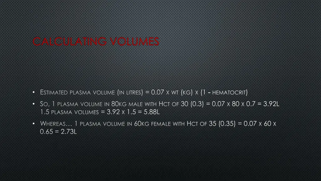 calculating volumes