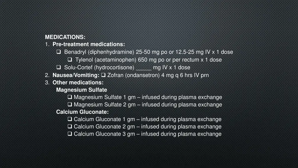 medications 1 pre treatment medications benadryl