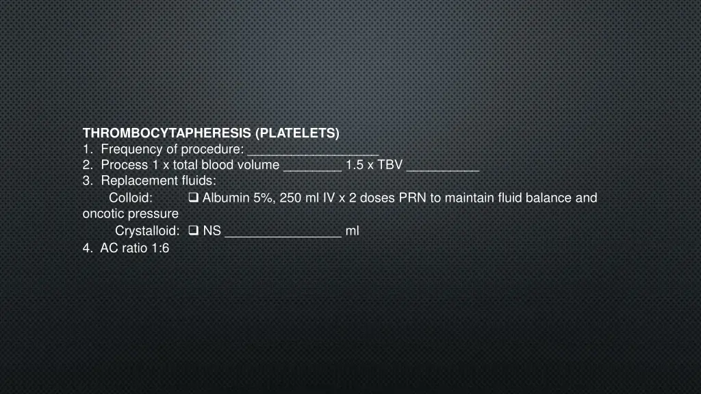 thrombocytapheresis platelets 1 frequency