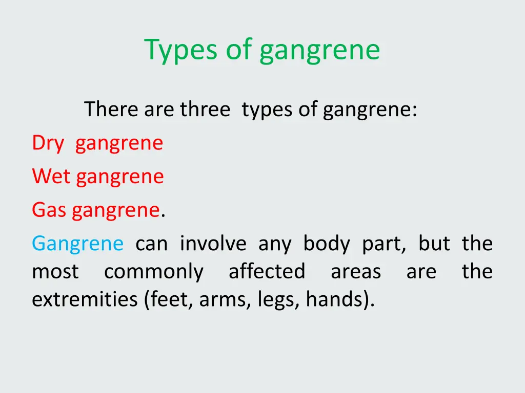 types of gangrene