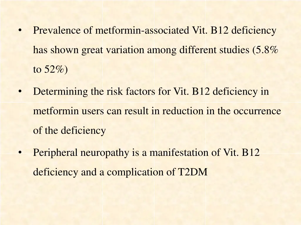 prevalence of metformin associated