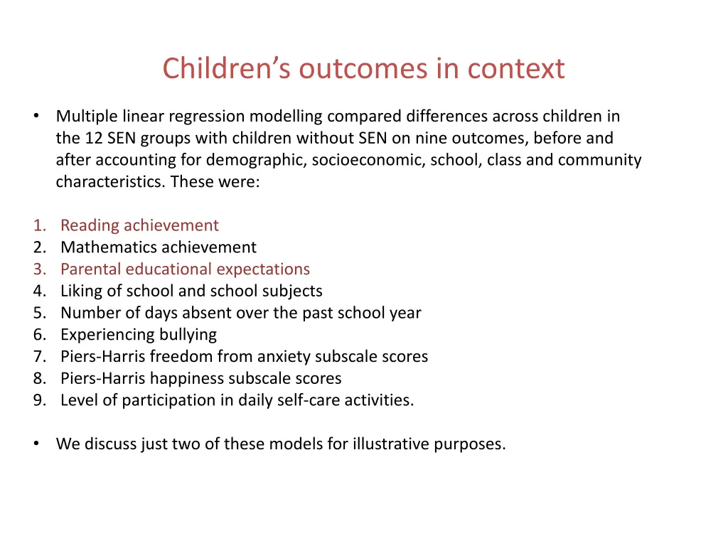 children s outcomes in context 1