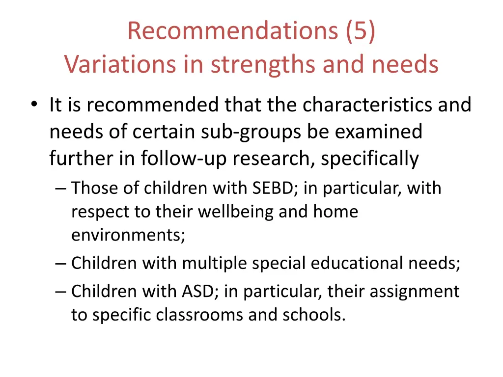 recommendations 5 variations in strengths
