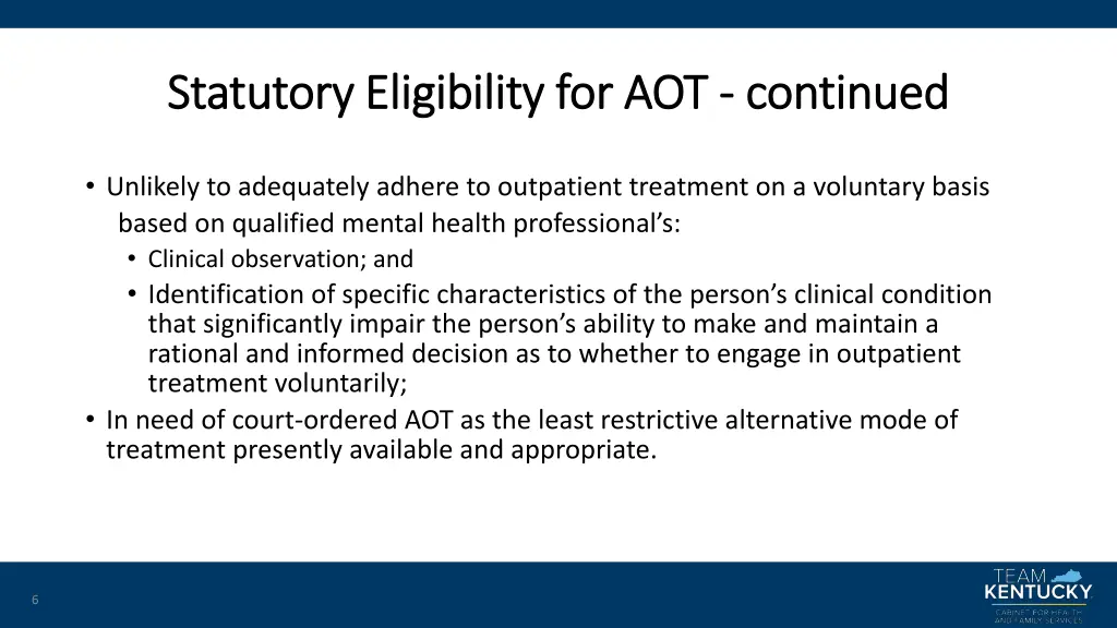 statutory eligibility for aot statutory 1