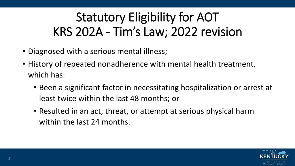 statutory eligibility for aot statutory