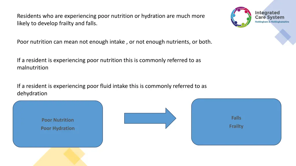 residents who are experiencing poor nutrition