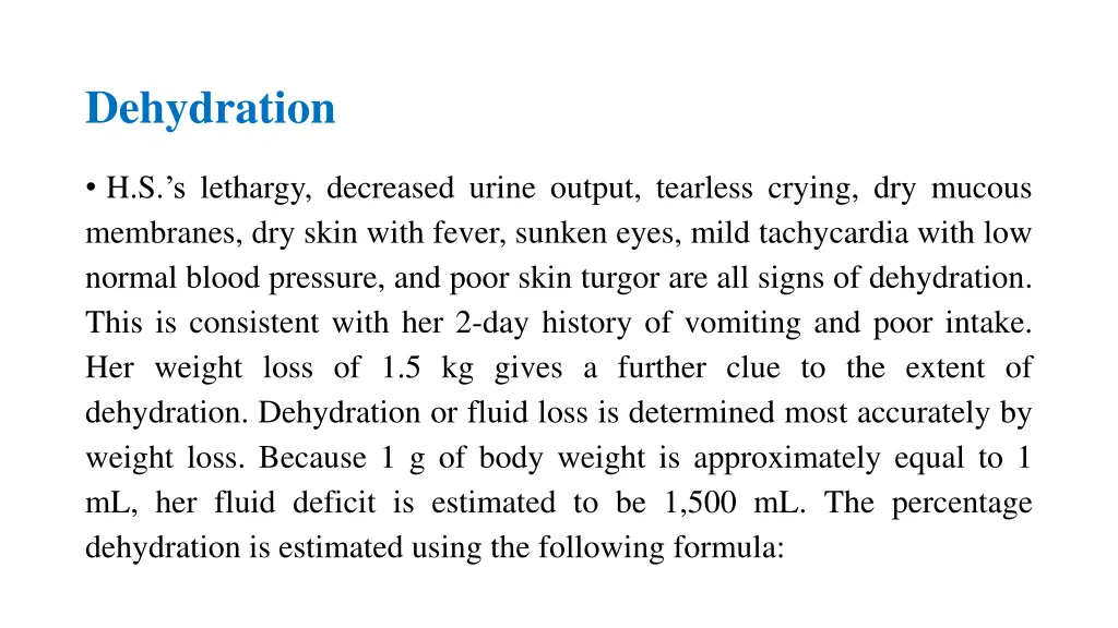 dehydration